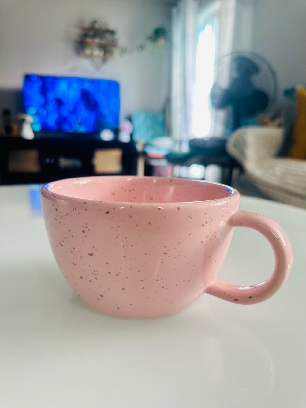 Pink Speckled Ceramic Coffee Mug — Everyday Dining Cup